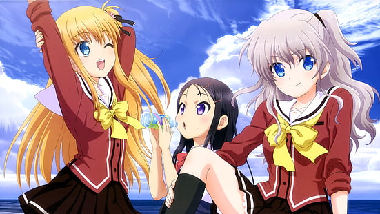Anime, Charlotte, Ayumi Otosaka, Nao Tomori, Yusa Kurobane, Fondo de pantalla HD HD wallpaper