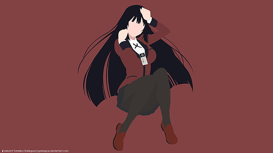 Anime, Kakegurui, Minimalist, Yumeko Jabami, HD-Hintergrundbild HD wallpaper