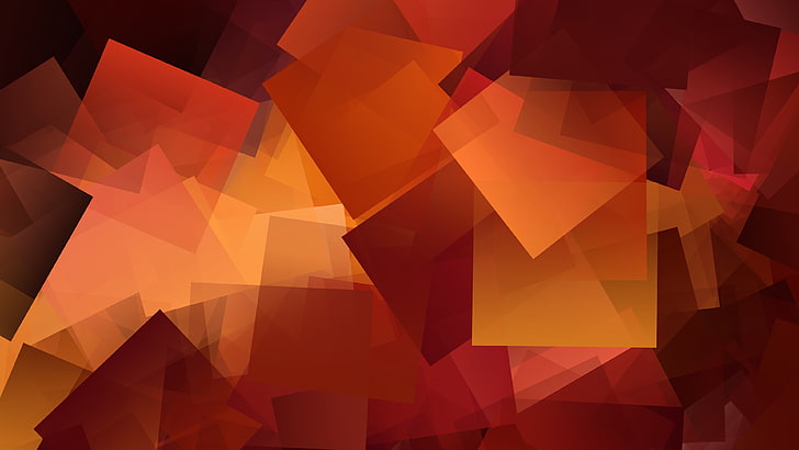 red and yellow star print textile, rave, Linux, cube, square, geometry, gradient, HD wallpaper
