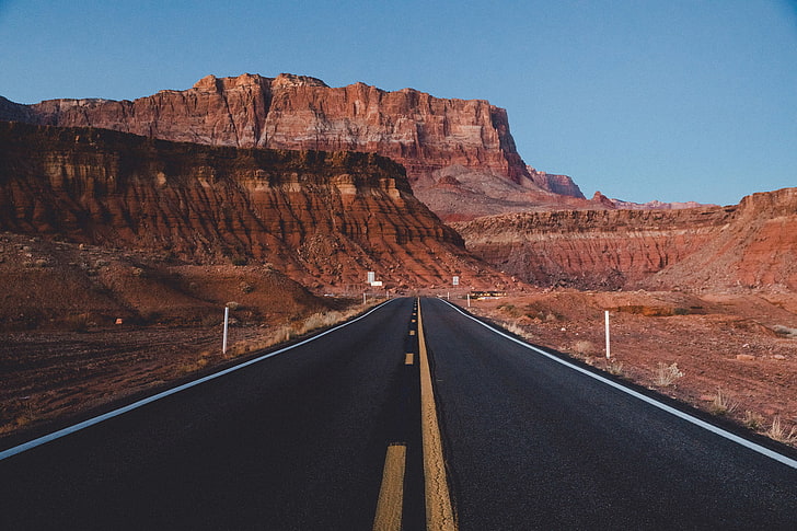 SamAlive, landscape, road, mountains, sky, Grand Canyon, HD wallpaper