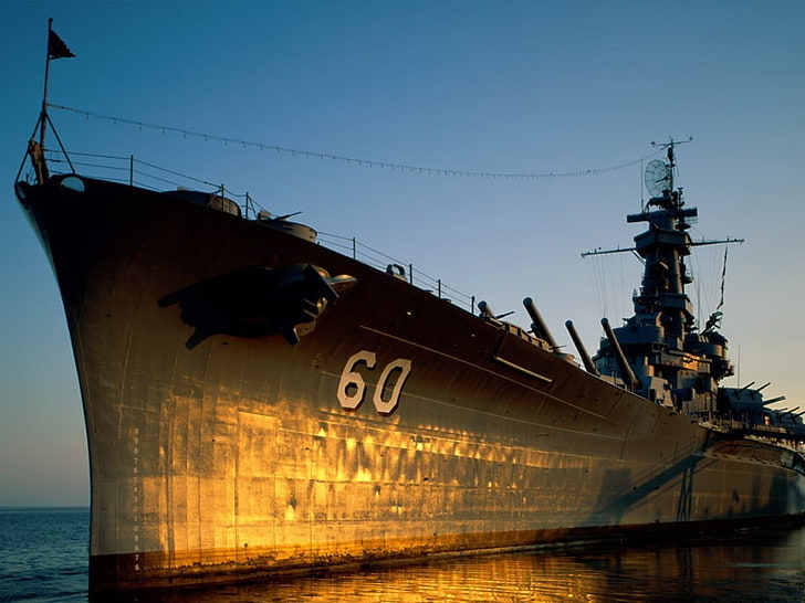 szary statek 60, USS Alabama, okręt wojenny, wojsko, pojazd, statek, Tapety HD