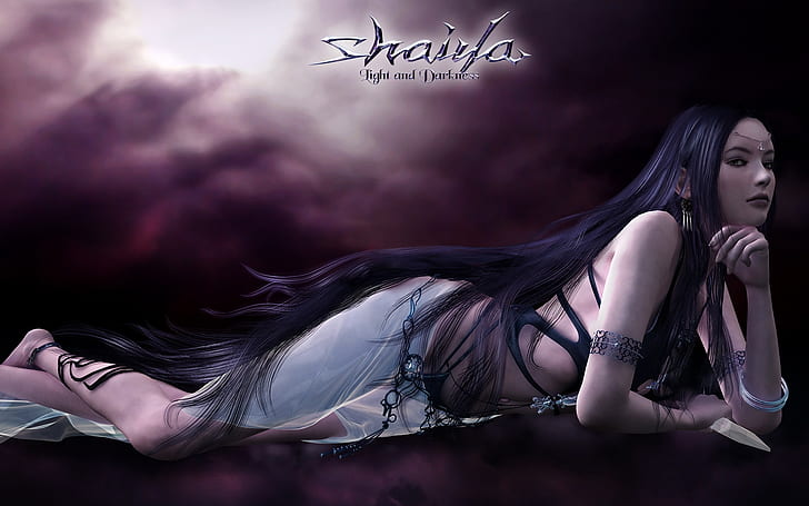 Shaiya Long Purple Hair, Fondo de pantalla HD