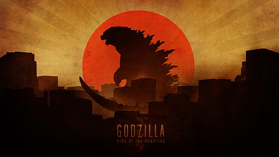 โปสเตอร์ Godzilla, Godzilla, อาร์ตเวิร์ค, เส้นขอบฟ้า, ญี่ปุ่น, โปสเตอร์ภาพยนตร์, วอลล์เปเปอร์ HD HD wallpaper