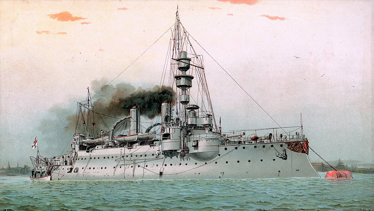 Военни кораби, германски флот, кораб за крайбрежна отбрана, SMS Один, HD тапет