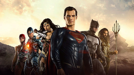  Movie, Justice League, Aquaman, Batman, Cyborg (DC Comics), Flash, Gal Gadot, Henry Cavill, Jason Momoa, Justice League (2017), Ray Fisher, Superman, Wonder Woman, HD wallpaper HD wallpaper