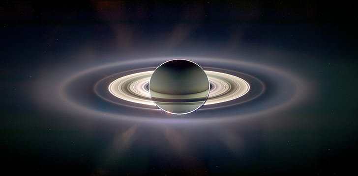 Planète, lumière, espace, incroyable, illustration de planète Saturne, planète, lumière, espace, incroyable, 2766x1364, Fond d'écran HD