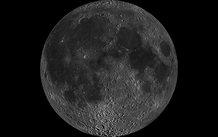 Månen, rymden, svart, svart bakgrund, krater, HD tapet