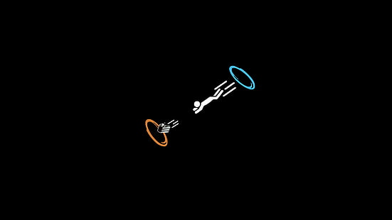 black background, Portal (game), simple background, simple, HD wallpaper HD wallpaper