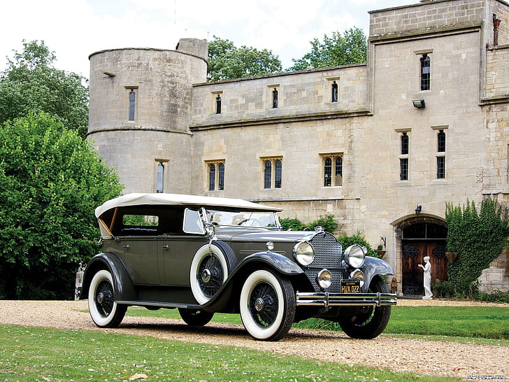 1930 Packard Deluxe Eight Phaeton, 캐슬, 1930, phaeton, 8, 클래식, 팩커드, 디럭스, 골동품, 자동차, HD 배경 화면