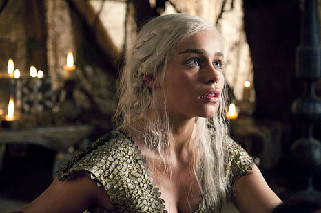 Daenerys Targaryen, Emilia Clarke, Gra o tron, sezon 2, Tapety HD HD wallpaper