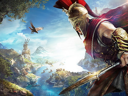 Assassin's Creed Odyssey, Assassin's Creed, Fantasy Men, วิดีโอเกม, Assassin's Creed: Odyssey, วอลล์เปเปอร์ HD HD wallpaper