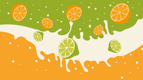 Texture, pattern, orange, lemon, lime, fruit, green, summer, paper, HD wallpaper HD wallpaper