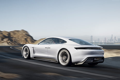 800v, white, Porsche Taycan, supercar, Electric Cars, HD wallpaper HD wallpaper