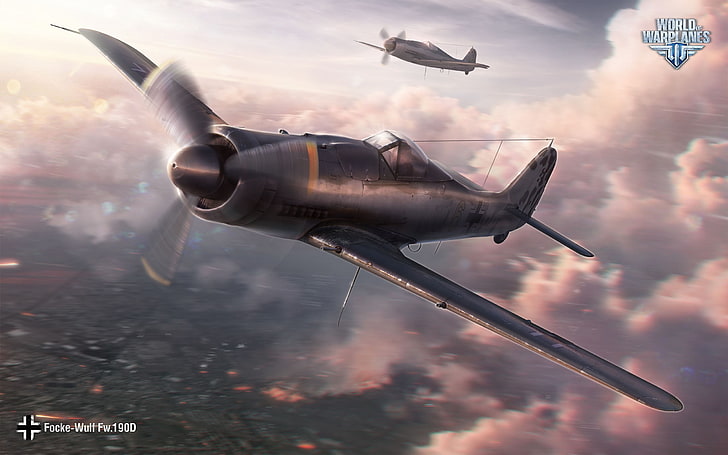 عالم الطائرات الحربية ، طائرة ، Focke-Wulf ، fw 190 ، wargaming ، ألعاب الفيديو، خلفية HD