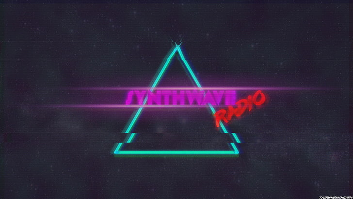 logo radio synthwave, synthwave, New Retro Wave, anni '80, stile retrò, Sfondo HD