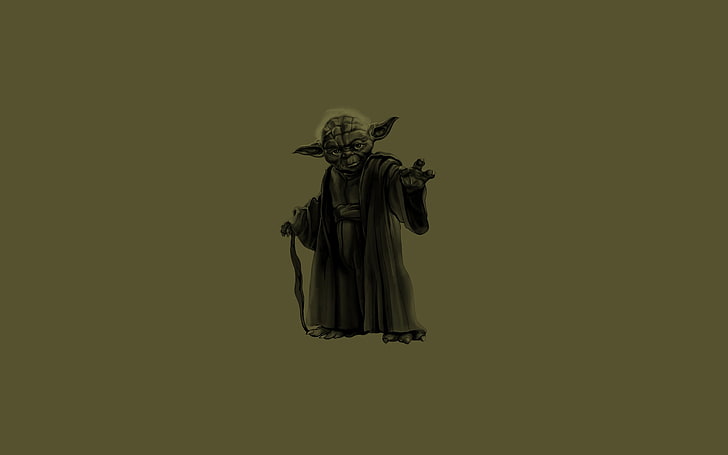 Star Wars Master Yoda poster, green, dark, cane, star wars, gesture, Jedi, stick, yoda, iodine, master, soup, HD wallpaper