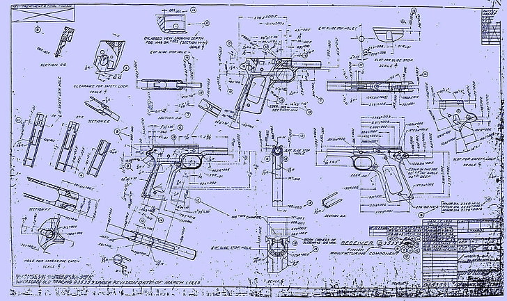 武器、回路図、銃、軍事、 HDデスクトップの壁紙