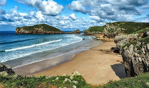 deniz, sahil, İspanya, Asturias, HD masaüstü duvar kağıdı HD wallpaper