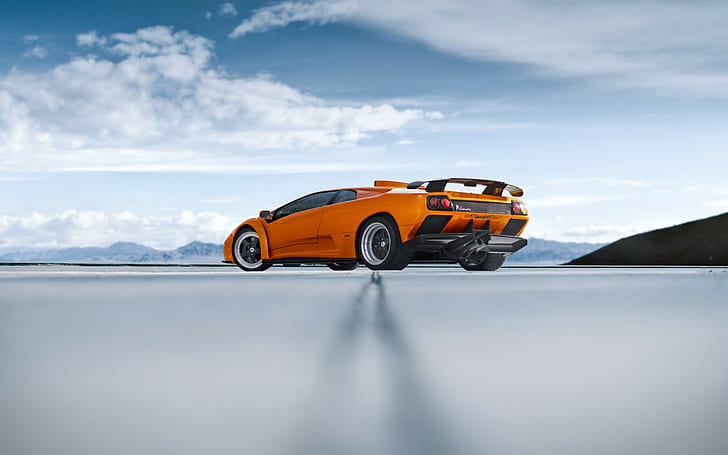 fordon, bil, Lamborghini, orange bilar, Lamborghini Diablo, HD tapet