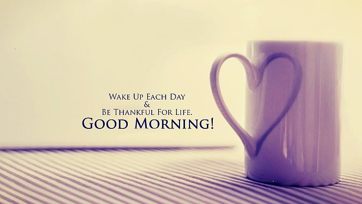 Good Morning Love-2015 Valentines Day HD Wallpaper, white ceramic mug with text overlay, HD wallpaper