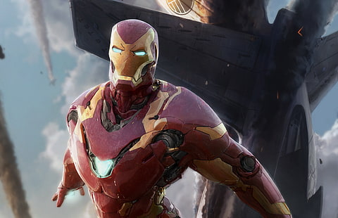 Marvel Iron Man цифровые обои, Железный Человек, Marvel Comics, герой, произведение искусства, цифровое искусство, США, HD обои HD wallpaper