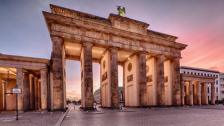브란덴부르크 문, 도시, 독일, 베를린, HD 배경 화면