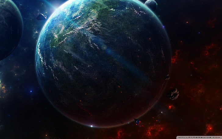 Erdplanet, Planet, Raum, Raumkunst, digitale Kunst, HD-Hintergrundbild