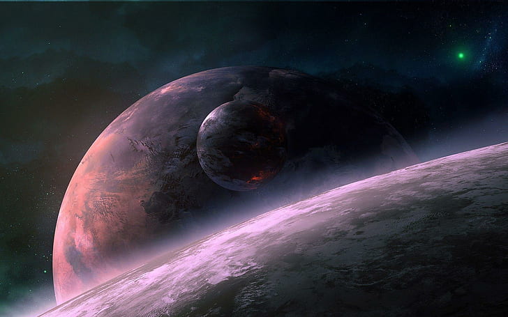 Planète de feu, image de 3 planètes, espace, 1920x1200, feu, étoile, planète, Fond d'écran HD