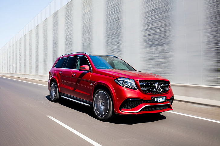 Mercedes-Benz, Mercedes-Benz GL-Class, Car, Luxury Car, Motion Blur, Red Car, SUV, Vehicle, HD wallpaper