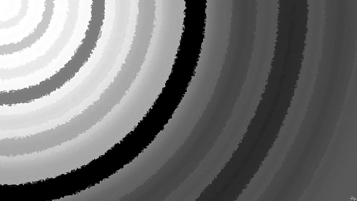 cirkel, svartvitt, HD tapet