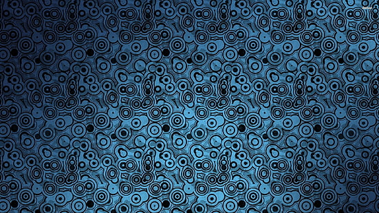 weiß, braun und schwarz digital wallpaper, digitale kunst, muster, blauer hintergrund, minimalismus, kreis, schwarz, cyan, einfach, HD-Hintergrundbild HD wallpaper