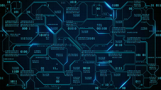 technology, computer, circuit boards, electricity, CPU, binary, dots, PCB, numbers, HD wallpaper HD wallpaper