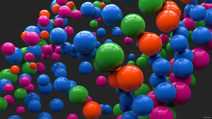 chemical compositions wallpaper, balls, colorful, bright, HD wallpaper