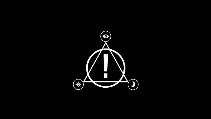 Panic at the Disco !, emo, simple, simple background, minimalis, black background, logo, Wallpaper HD