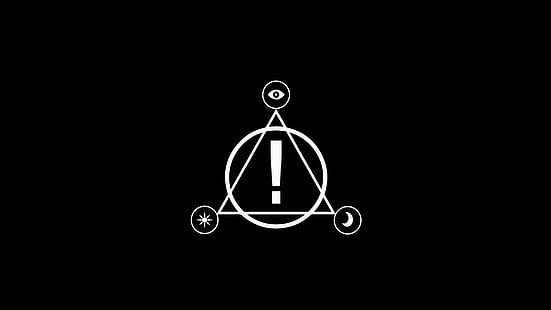 Panic at the Disco!, emo, simple, simple background, minimalism, black background, logo, HD wallpaper HD wallpaper