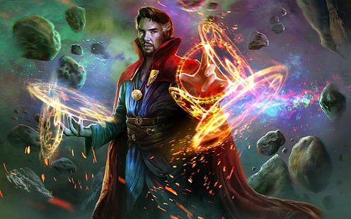 Dr. Strange, Marvel Comics, superhéroe, obra de arte, arte de fantasía, Fondo de pantalla HD HD wallpaper