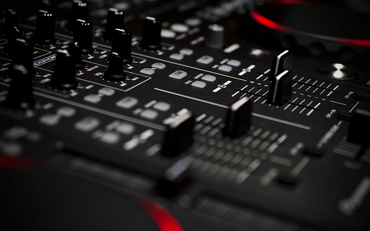 black mixing console, music, mixing consoles, black, technology, HD wallpaper