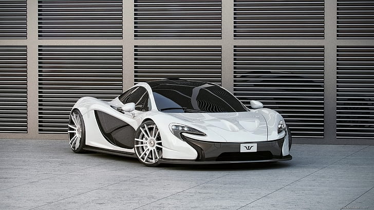 McLaren P1 бял изглед отпред, McLaren, White, Supercar, Front, View, HD тапет