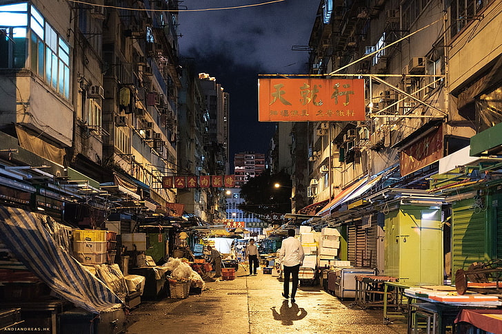 łuk bloczkowy czarno-brązowy, Hongkong, miasto, Chiny, Azja, architektura, pejzaż miejski, budownictwo, urbanistyka, Tapety HD