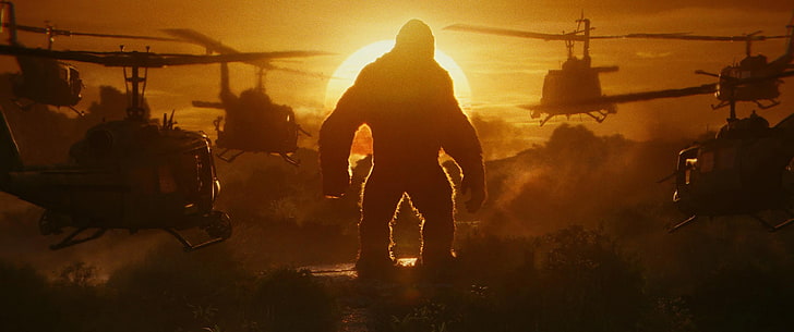 cinema, army, movie, gorilla, film, strong, Kong: Skull Island, Skull Island, King Kong:, HD wallpaper