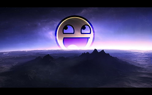 Niesamowita twarz, horyzont, memy, góra, Tapety HD HD wallpaper