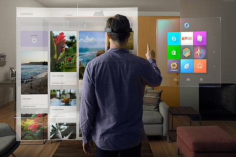 Ulasan, Hi-Tech News of 2015, Windows 10, augmented reality, Microsoft HoloLens, Real Futuristic Gadgets, virtual reality, desktop, A.R.headset, Wallpaper HD HD wallpaper