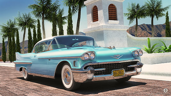 1958, cadillac, coupe, deville, HD tapet HD wallpaper