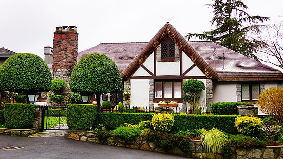 дом мечты, дача, дом, дом, кустарник, крыша, сад, дерево, трава, особняк, HD обои HD wallpaper