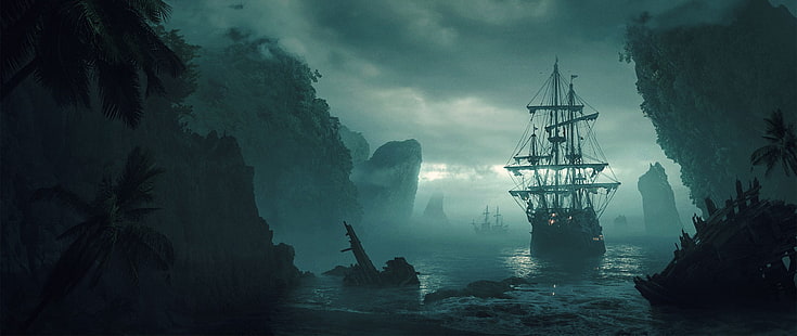خلفية لعبة سفينة galleon ، عريضة جدًا ، سفينة ، سفينة شراعية، خلفية HD HD wallpaper