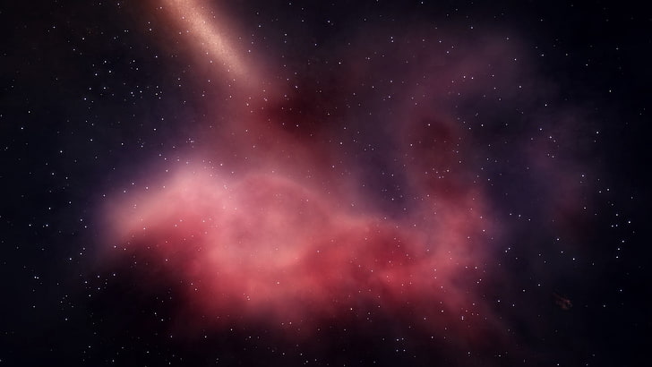 червено и черно небе, космос, мъглявина, съзвездие, HD тапет