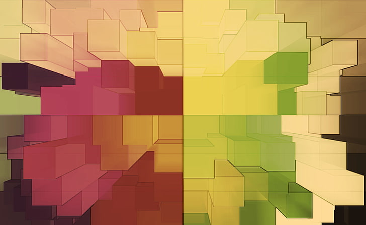 3D Colorful Cubes, multicolored cube digital wallpaper, Aero, Vector Art, Colorful, Cubes, HD wallpaper