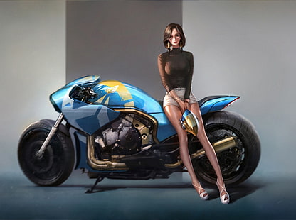 Overwatch, Pharah (Overwatch), Frauen mit Fahrrädern, HD-Hintergrundbild HD wallpaper