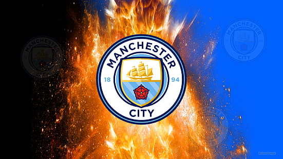 Fotboll, Manchester City FC, emblem, logotyp, HD tapet HD wallpaper