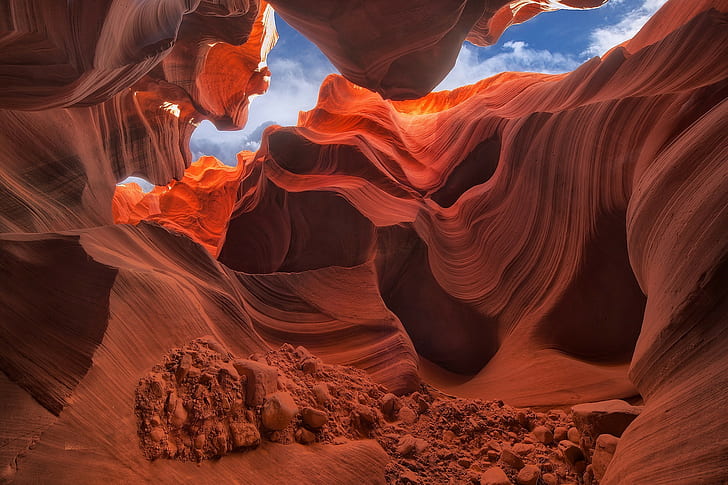 roca, paisaje, formación rocosa, Antelope Canyon, Fondo de pantalla HD